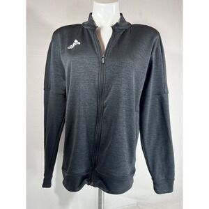 Adidas Jacket Womens Small Black Climalite Full Zip Track Athletic 3 Stripe